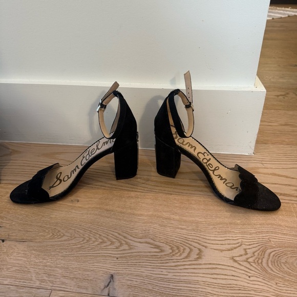 Sam Edelman Women's Odila Classic Heeled Sandal Black Suede Sz 8 Custom Bedazzle - Picture 4 of 12